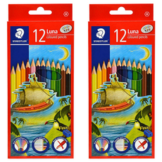 STAEDTLER 施德樓 LUNA 油性紙盒色鉛筆, 12色, 2盒