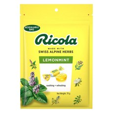 Ricola 利口樂 瑞士草本喉糖 檸檬風味, 70g, 1袋