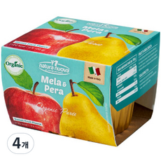 네추럴누바 유기농 생과일 누바 컵퓨레 2p, 사과배, 4개, 200g
