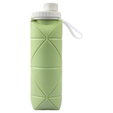 Daonlive 便攜式可折疊矽膠戶外運動水瓶, 1個, 600ml, 綠色
