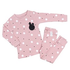 Maykids 女童款30支棉兔子圓點印花長袖長褲套裝