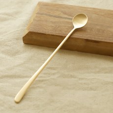 놋향 방짜유기 홈카페 롱티스푼, 골드, 1개