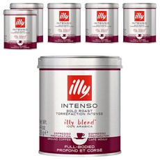 일리 볼드 로스트 분쇄 커피 인텐소, 에스프레소, 125g, 6개