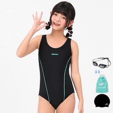 aquatica 女童室內泳衣選手用泳鏡5件組 AQA503