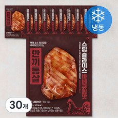 한끼통살 스팀 슬라이스 바베큐립맛 닭가슴살 (냉동), 100g, 1개입, 30개