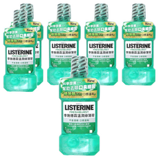 LISTERINE 李施德霖 溫潤綠薄荷漱口水, 抗菌防護 口腔清潔 無酒精配方 500ml, 溫潤綠薄荷, 6瓶