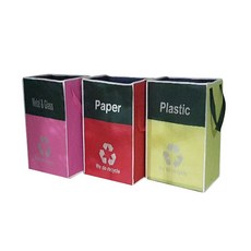 3種類粉彩色資源回收箱組, 混色, 1套