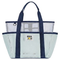 BEENLOVE Inart 雙層收納網眼瀝水沐浴袋, 淺綠色