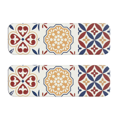 TROMSO 珪藻土長方形吸水杯墊 拉絲打磨表面 圓角設計, 7 x 22 x 1cm, D 花磚, 2個