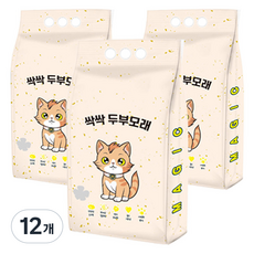 메디펫 고양이 싹싹 두부모래 가는입자, 12개, 8L, 무향