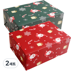 KAT 設計聖誕老人包裝紙 2款 x 5張組, 紅色 + 綠色, 2套