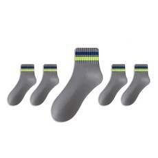 LUMIO 男士運動中筒襪 5雙組, 1套, 灰色