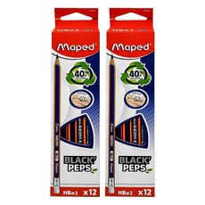 Maped 高品質環保再生鉛筆 HB 12支, 混和顏色, 24支