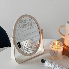 보다모가 펜 드로잉 탁상 거울 원형, 혼합색상