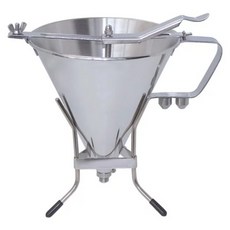 de Buyer 畢耶 KWIK 甜點用不鏽鋼錐形填餡器 附腳架 1.9L, 1個, 銀色