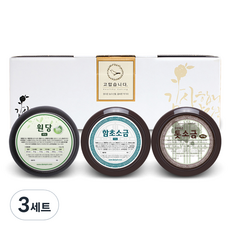 단짠 항아리 원당 400g + 함초소금 420g + 톳소금 450g 선물세트 D4, 3세트