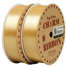 Good given 高密度朱子緞帶 25mm, 13.7m, 2個, 金色