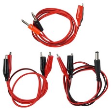 컴스 악어 클립 2선 케이블 3종 세트 CP308, 1세트, 50cm