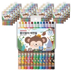 monizoo 紙捲式色鉛筆 藍色, 18個, 12色