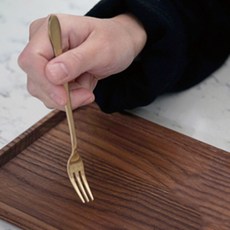 Table Art 韓國製 波浪茶叉, 金色, 4個