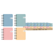 TOCTOC 彩色左翻筆記本 120張, 16個, 藍色、薄荷色、粉色、黃色