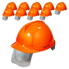 동명 안전모 AM301 투구형 보안경, 오렌지, 10개