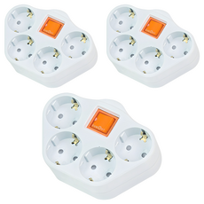 써보니 스위치 멀티탭 4구, 13.5cm, 혼합색상, 3개