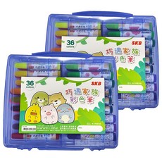 SKB 文明 巧遇家族彩色筆 - 色彩鮮明 上色輕鬆, 36色, 2盒