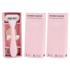 Pyeon Store 女式 MAX FRESH Full Swing 剃須刀 + 刀片套組 粉色, 2入, 2組