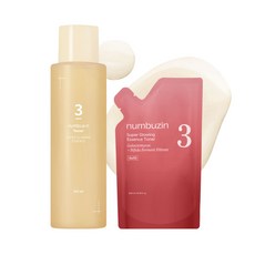 Numbuzin 3號亮采精華化妝水 200ml+補充裝 200ml組, 1組