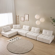 잉글랜더 토니 모듈 다비스 패브릭 1인용 소파 방문설치, 아이보리