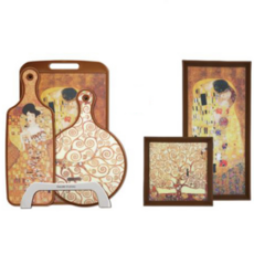 고트만 도마 3종 + 거치대 + 쟁반 2종 세트 구스타프 클림트, 1세트