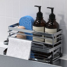 Caddy Design Pro-Rich STS304 瀝水菜瓜布架 CDSC01, Chrome Silver, 1個