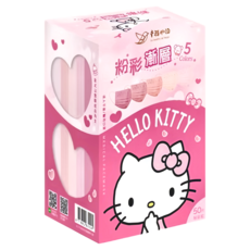 明基健康生活 幸福物語 Kitty成人粉彩漸層口罩, 粉彩紅, 50片, 1盒