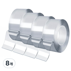 Ender. 超強力壓克力泡棉奈米矽膠透明凝膠雙面膠帶 30mm x 5m, 透明, 8個