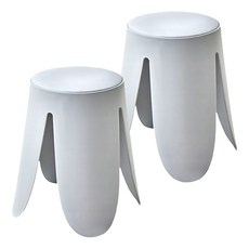 現代風香蕉皮革椅凳 四色可選 (湖畔綠/奶油米/霧霾藍) PP椅腳 PU皮革坐墊 高承重力 適用於客廳/餐廳/臥室, 簡約灰, 2張