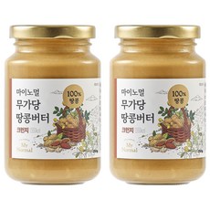 마이노멀 무가당 땅콩버터 100% 크런치, 2개, 250g
