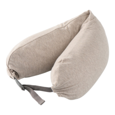 MUJI 無印良品 微粒貼身靠枕 附帽, 米色