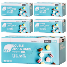 EZn 標準雙層夾鏈袋 冷藏冷凍兩用, 中號加厚型 25 x 22cm, 90入, 5盒