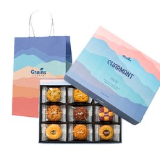 그래인스쿠키 샤르망 쿠키 세트, 쿠키 9종 (36P) + 쇼핑백, 1세트
