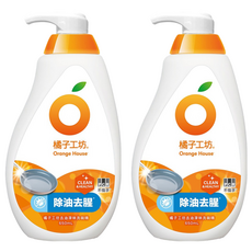 Orange House 橘子工坊 去油淨味洗碗精 650mL，含橘油配方，除菌，洗淨後無化學殘留，適用於清洗蔬果和奶瓶, 2瓶