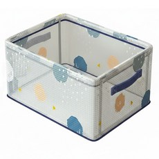 Mass 生活好物 卡通鋼架折疊收納箱, 大號(40 x 30 x 20cm), A七裏香 透明色, 1個