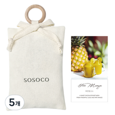 Sosoco 室內織物香氛袋, 5個, 30g, 鳳梨芒果
