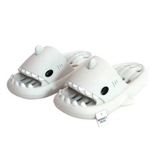 Market Plan 鯊魚浴室拖鞋, 灰色, 1組