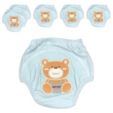 GMP BABY 大熊超吸排棉學習褲 100%純棉, 100cm, 藍色, 6件