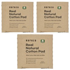 VARUZA 化妝棉 50x65 毫米 300枚 三層 無漂白劑 無螢光劑, 300片, 3盒