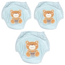 GMP BABY 大熊超吸排棉學習褲 100%純棉, 100cm, 藍色, 3件