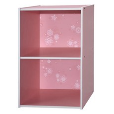 EASYHOME 花系列 兩層開放式收納櫃, 粉色, 42 x 28.5 x 60cm