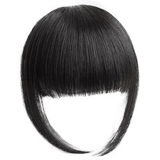 HiYuni 齊瀏海髮片, 自然黑, 1個