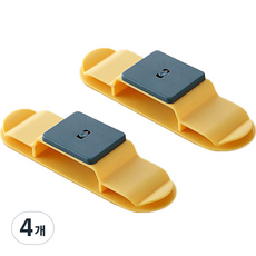 360도 멀티탭 전선 코드 정리 거치대, 옐로우, 4개